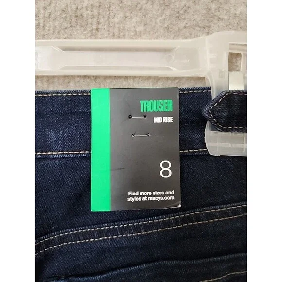 Style & Co Mid Rise Trouser Jeans Womens 8 Blue Dark Wash Stretch NEW - Picture 8 of 11